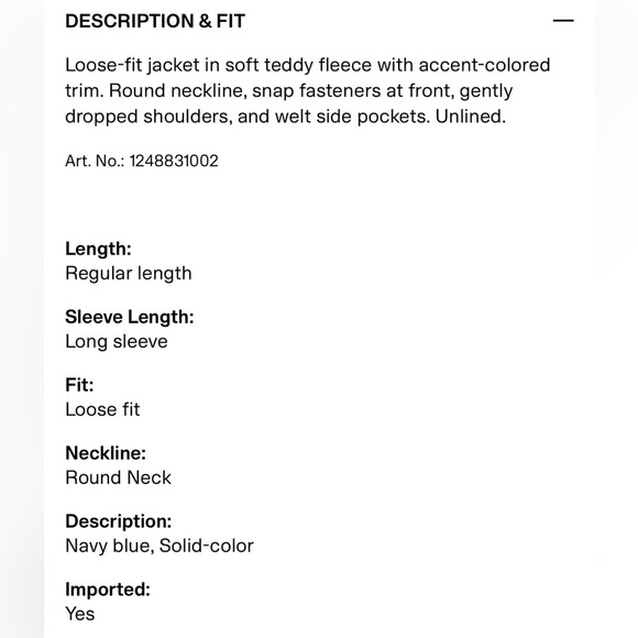 H&M Teddy Fleece Jacket Snap Front Oversized Large Fluffy Fuzzy Cozy Comfy - Picture 8 of 11